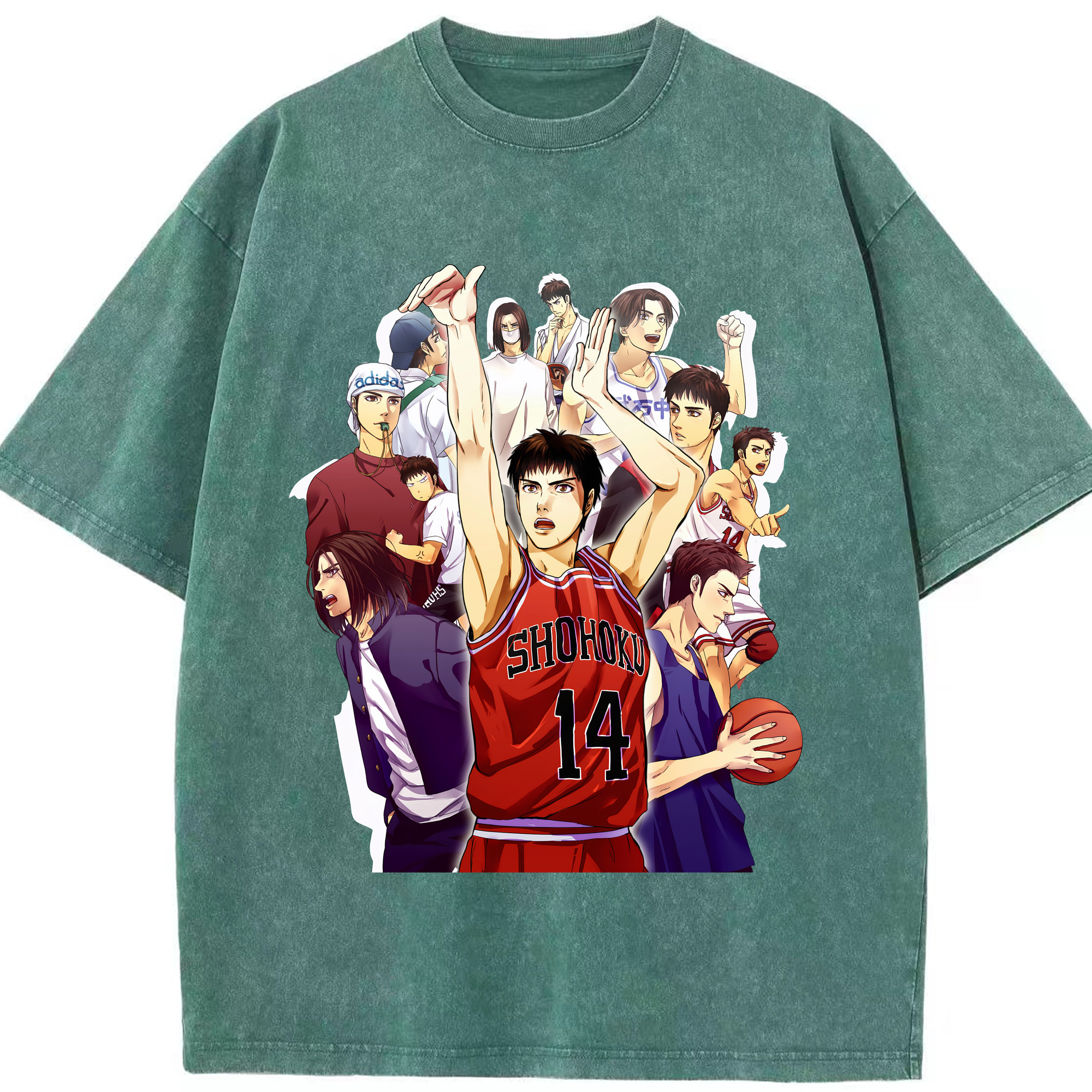 （画像用） SLAM DUNK／スラムダンク 綿100% ヴィンテージ風 半袖Tシャツ（フロントプリント）